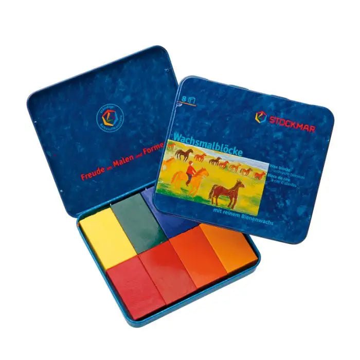 stockmar waldorf block wax crayons 8 close