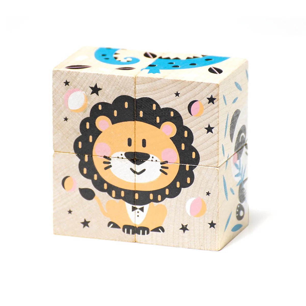 eco-friendly natural wood animal blocks
