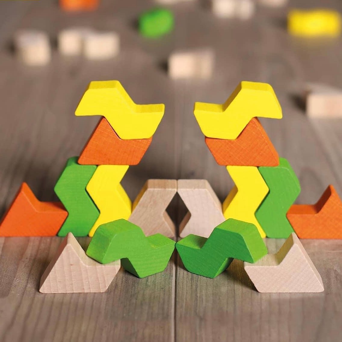 erzi eco-friendly wooden zig zag blocks
