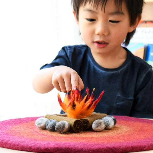 Handmade Felted Campfire Playmat