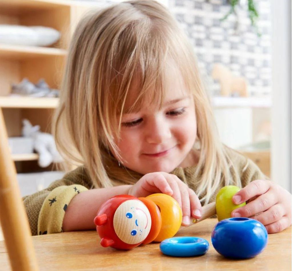 haba wooden threading caterpillar toy 4