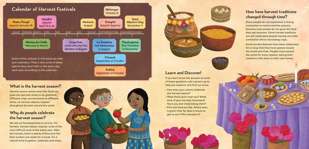 Harvest Days calendar of Harvest festivals illustration childrens book
