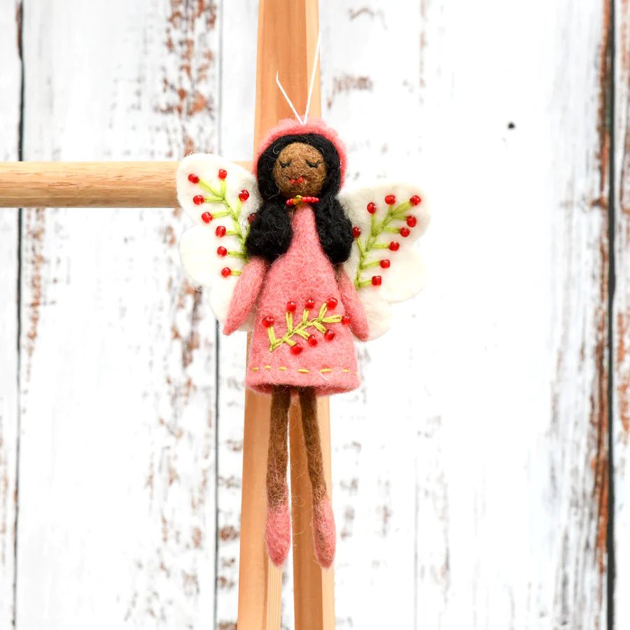 waldorf fairy peach dress hanging decor