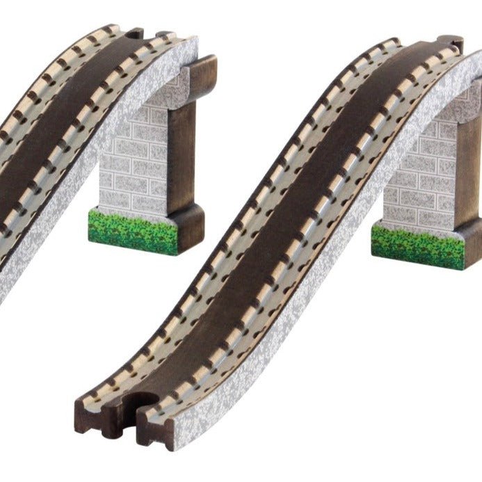 maple landmark nametrains wooden bridge track set close