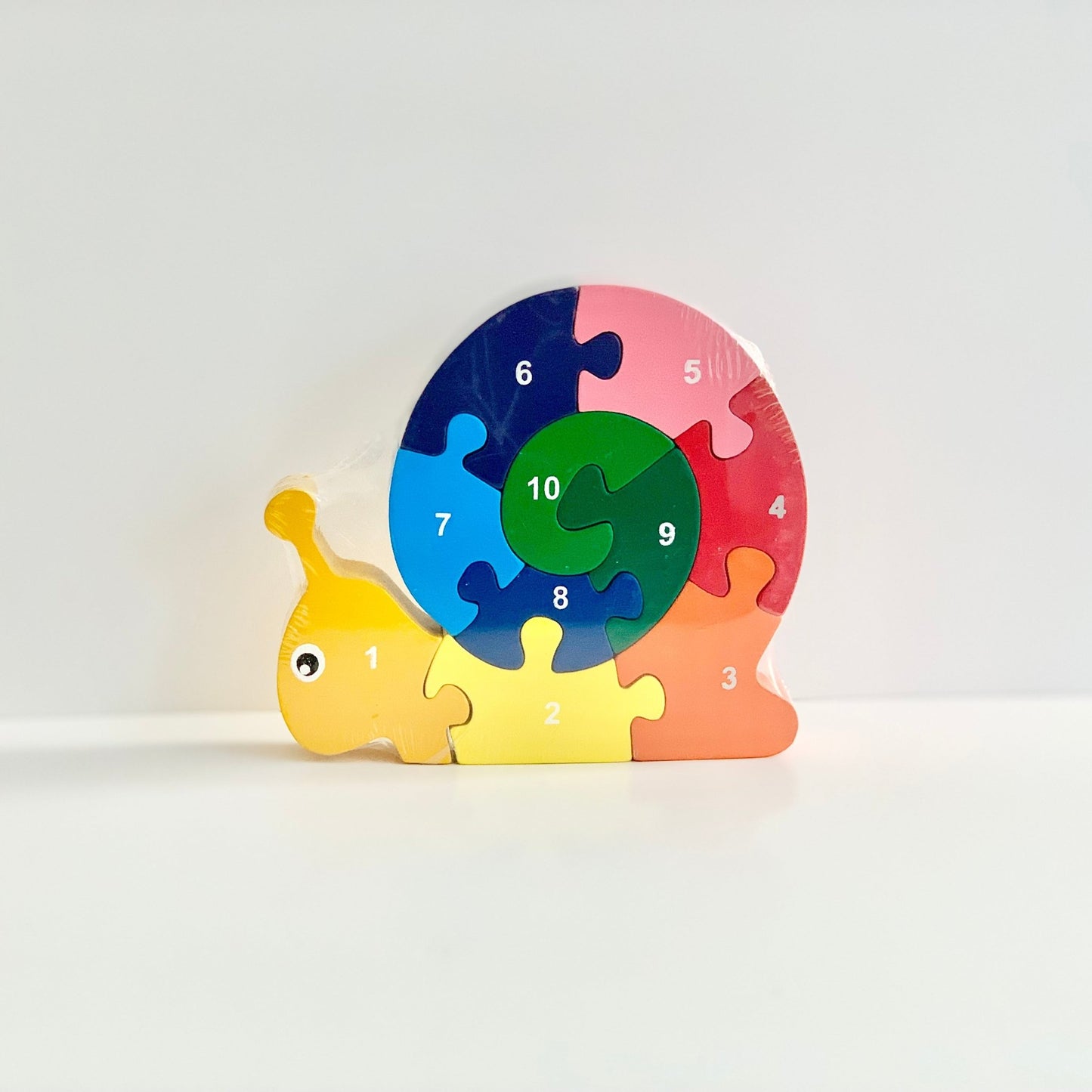 wooden snail rainbow numbers puzzle