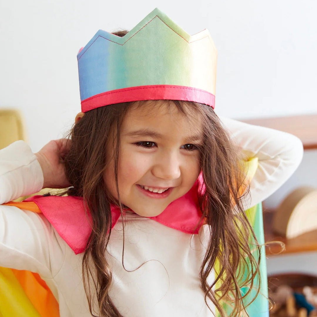 Silk Rainbow Rose Crown | Waldorf Dress Up Toys Tree Hollow Toys Silk Rainbow Rose Crown | Waldorf Dress Up Toys Tree Hollow Toys