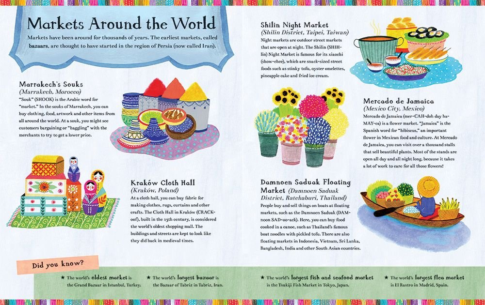A Gift for Amma Markets Around the World illustration barefoot books