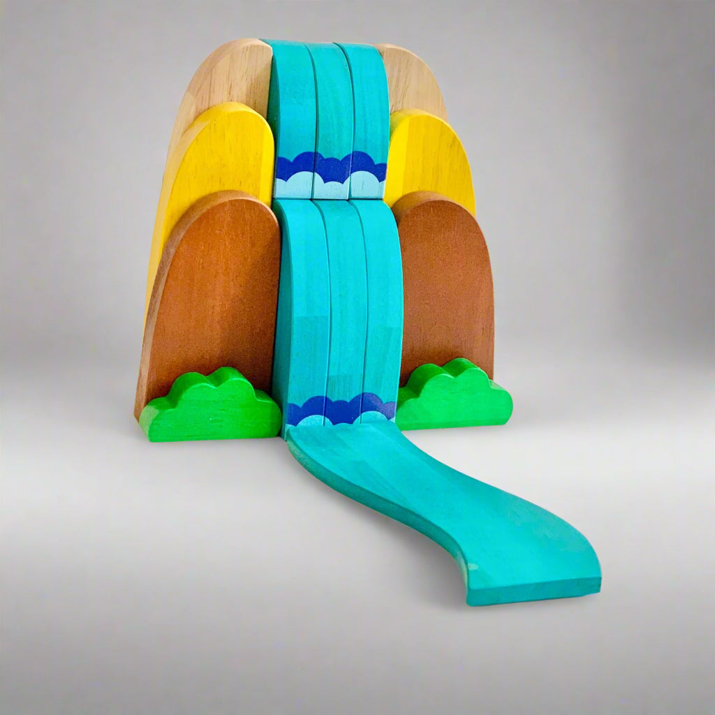 wooden waterfall playset toy