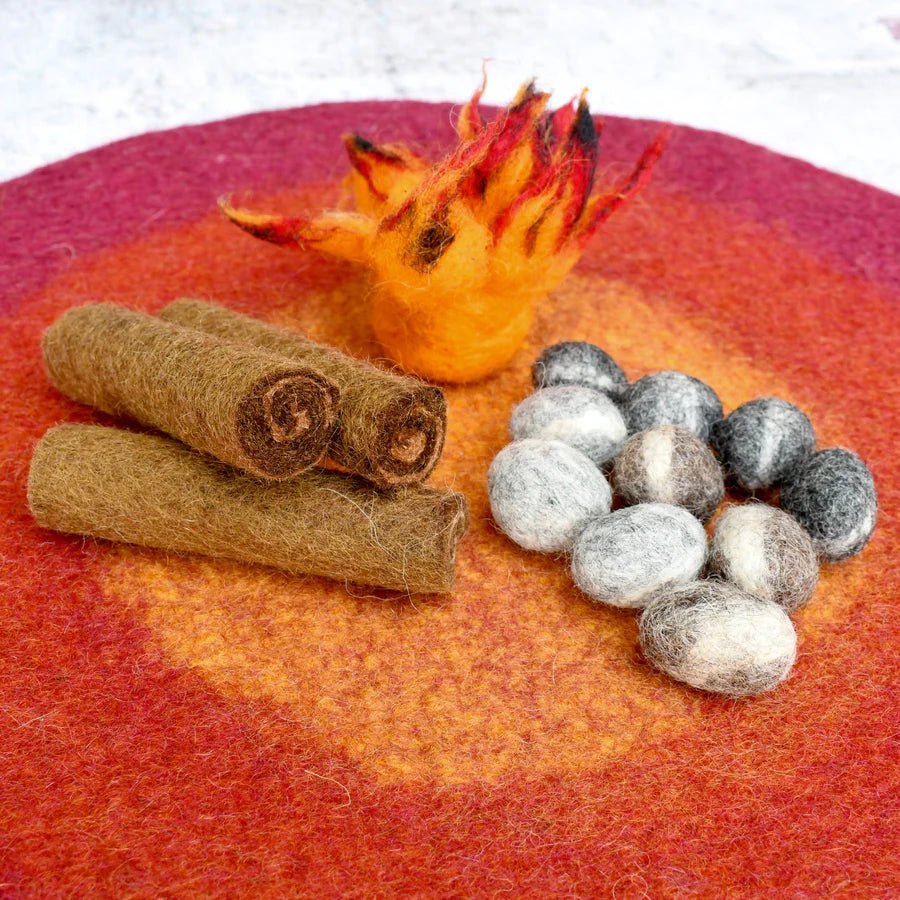 Handmade Felted Campfire Playmat