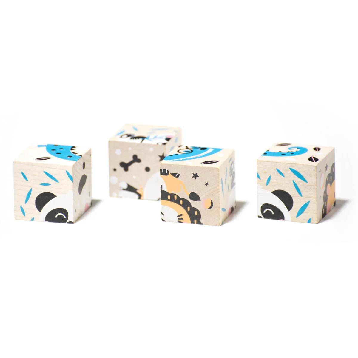 eco-friendly toys natural wood animal block puzzle close
