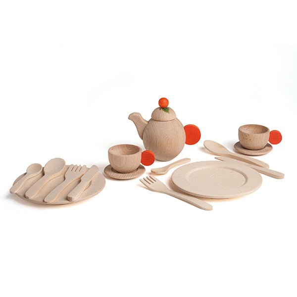 Erzi Wooden Play Kitchen Crockery Set - Natural