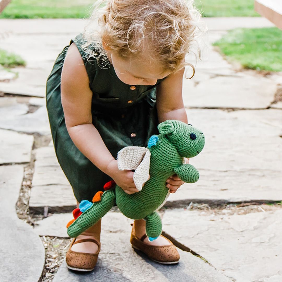 fair trade handmade crochet stuffed animal dragon