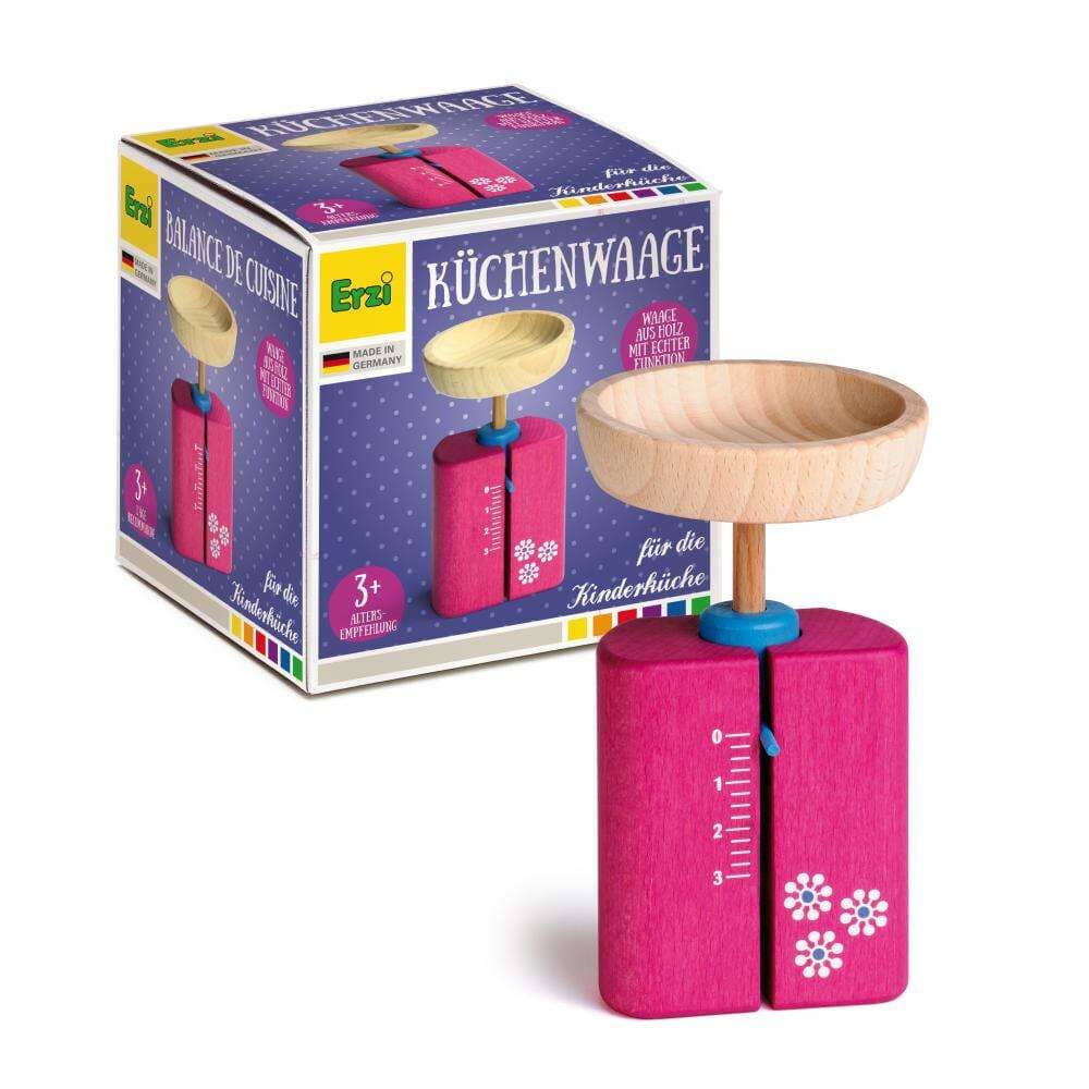 erzi pink wooden toy kitchen scale