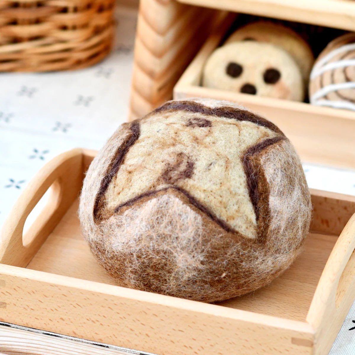 waldorf play food felted sourdough bread
