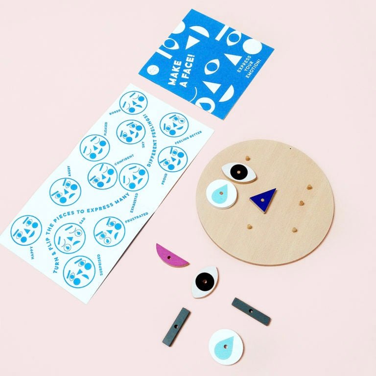 wooden developmental emotions face toy