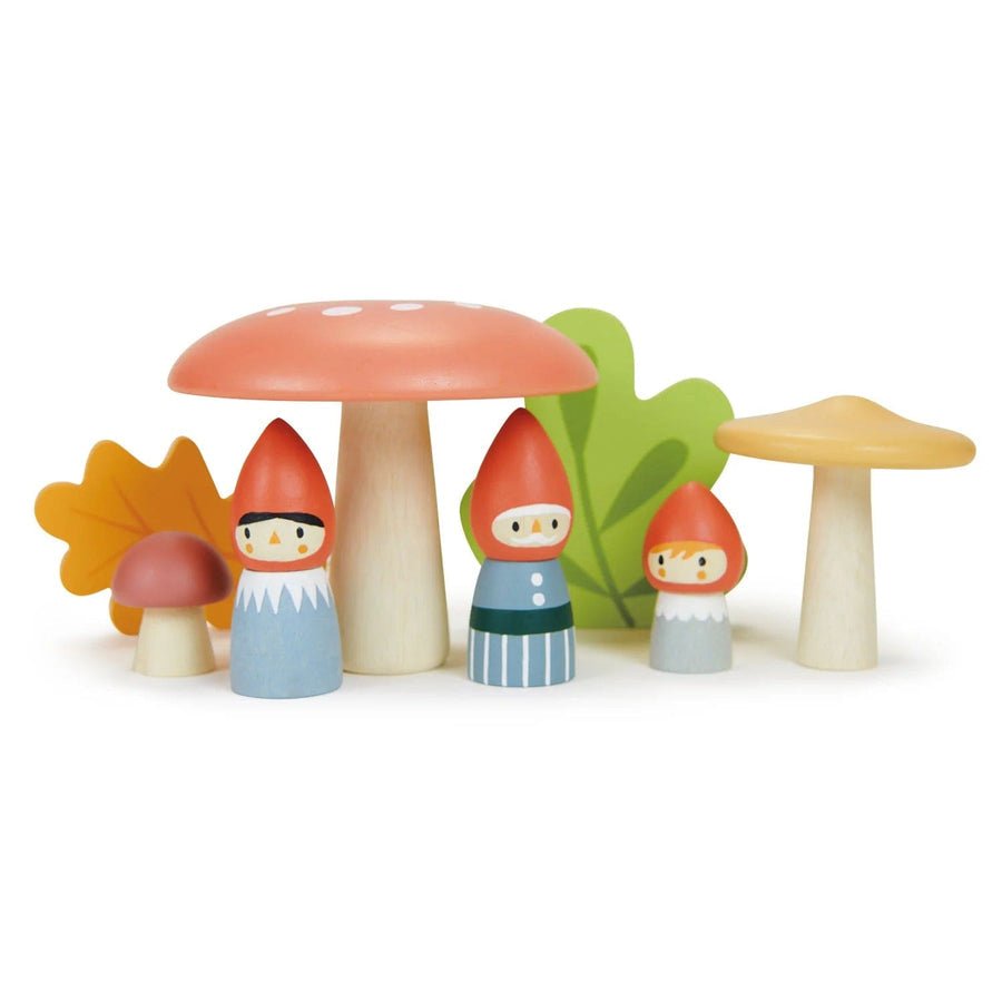 waldorf wooden mushroom gnome family 3
