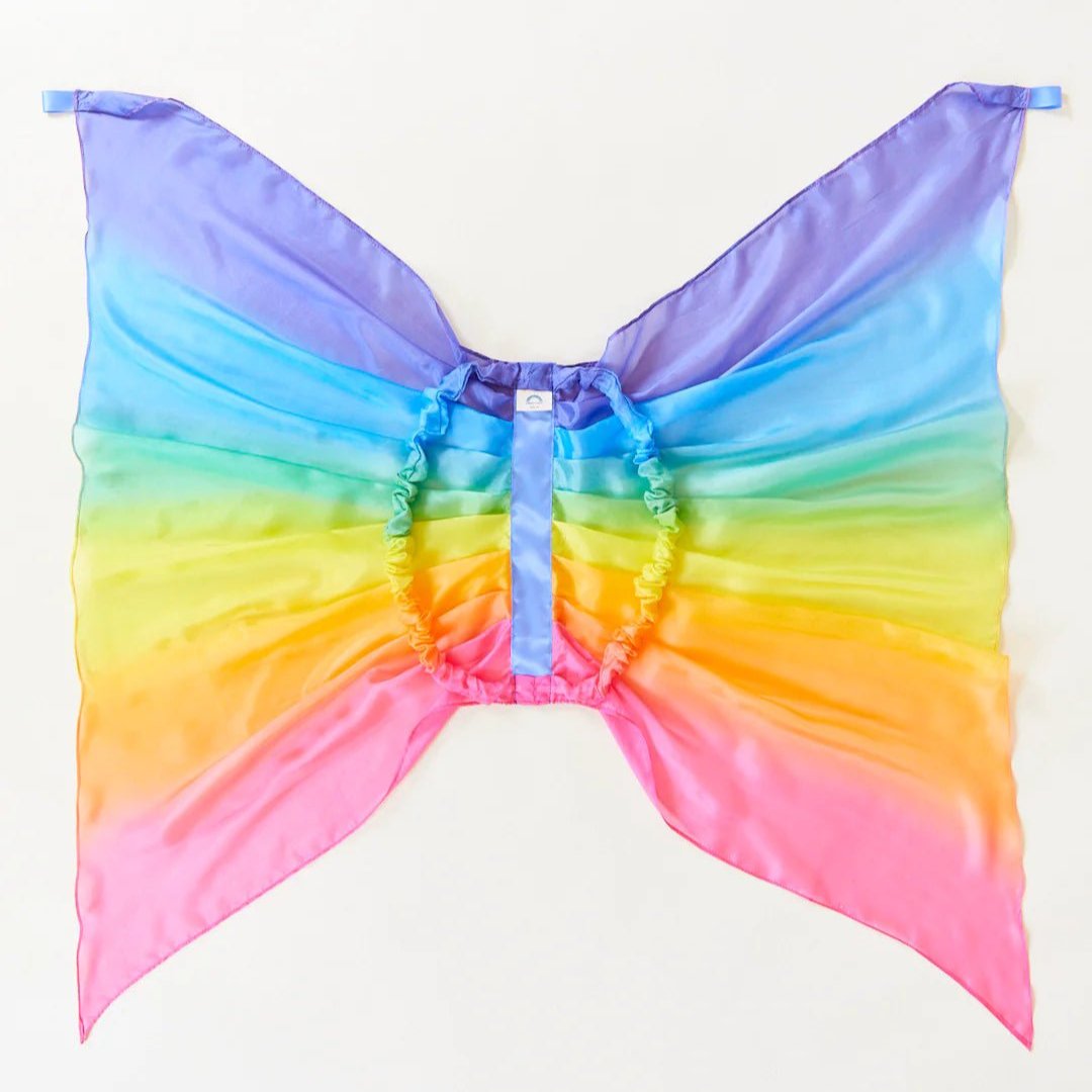 sarah's silks Waldorf rainbow fairy wings back