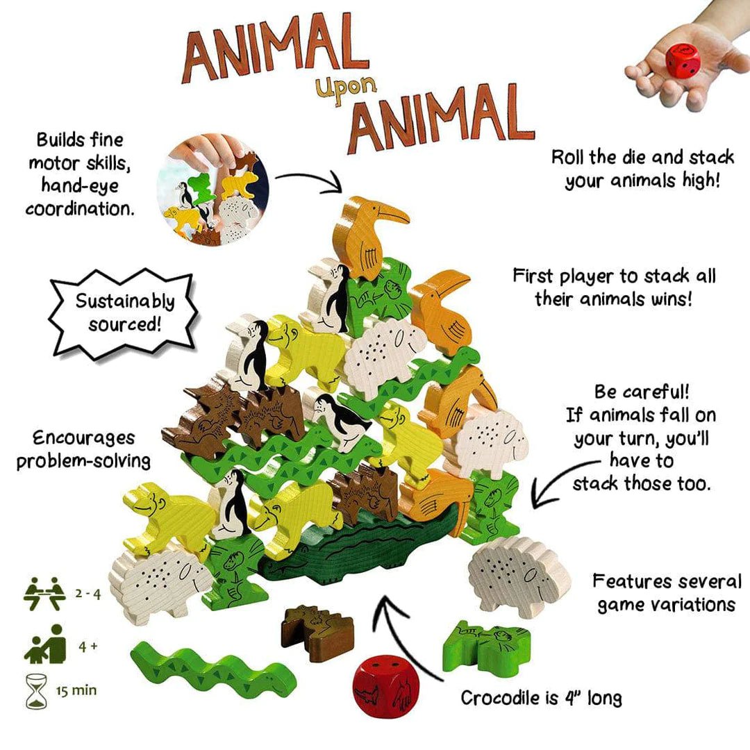 haba wooden animal stacking game instructions