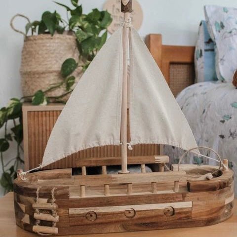 Waldorf toy eco-friendly pirate ship