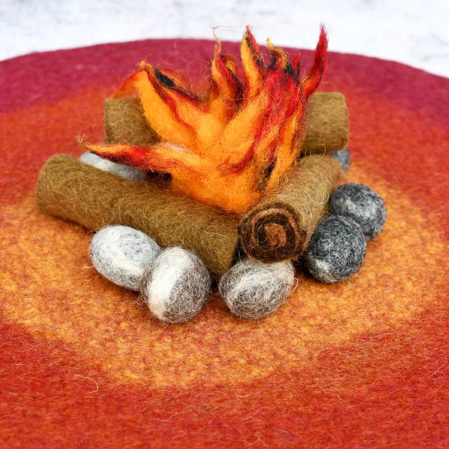 Handmade Felted Campfire Playmat