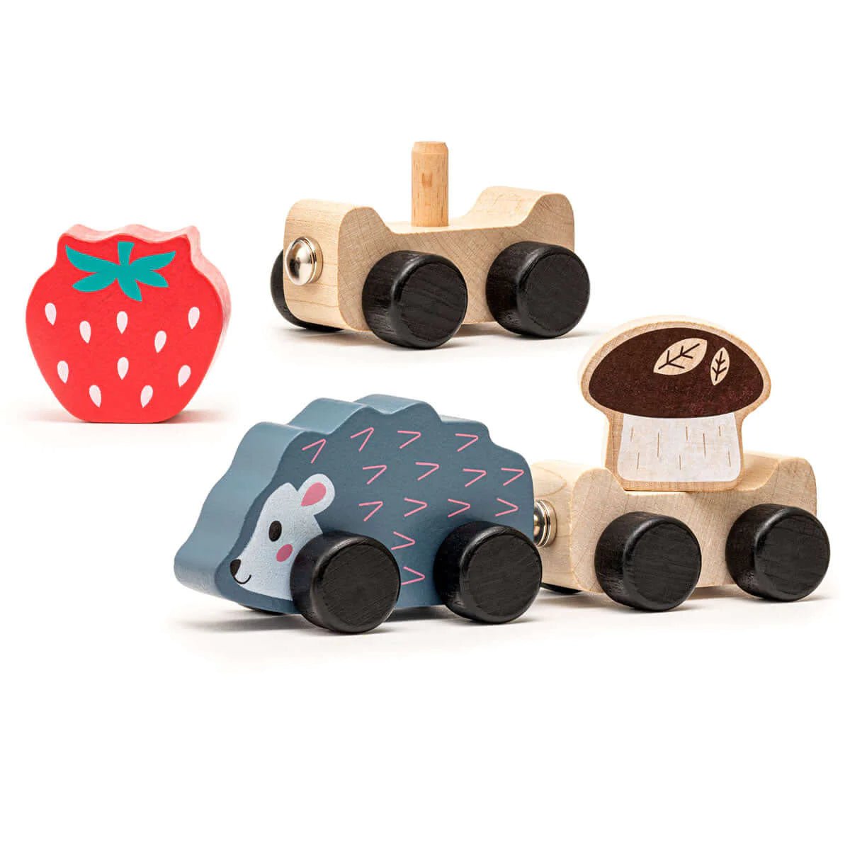 eco-friendly hedgehog toy train made in ukraine close up