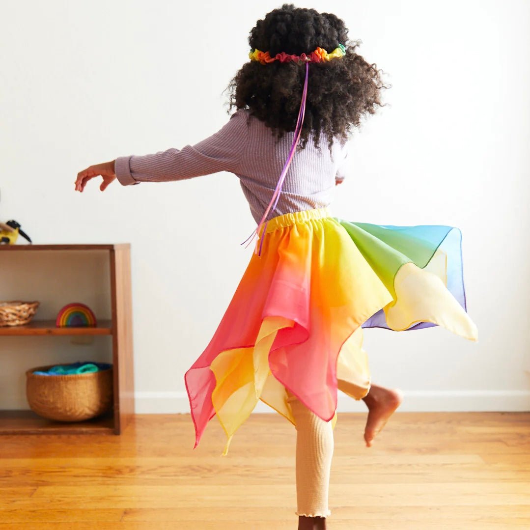 Sarah's Silks Rainbow Fairy Skirt | Waldorf Dress Up Costumes Tree Hollow Toys Sarah's Silks Rainbow Fairy Skirt | Waldorf Dress Up Costumes Tree Hollow Toys