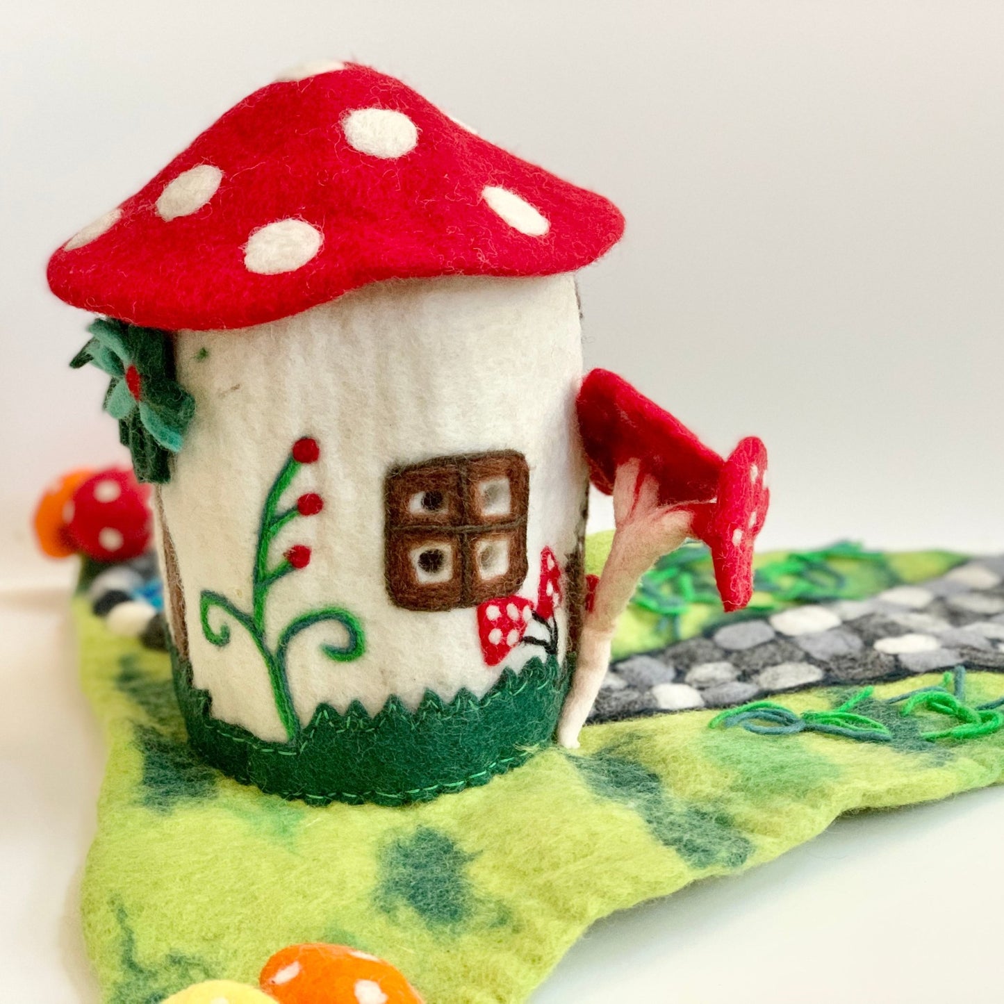 Handmade Felted Mushroom Fairy House