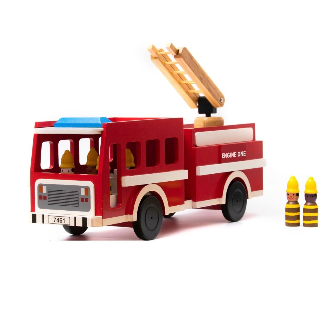 Wooden Firetruck and Firefighters Play Set