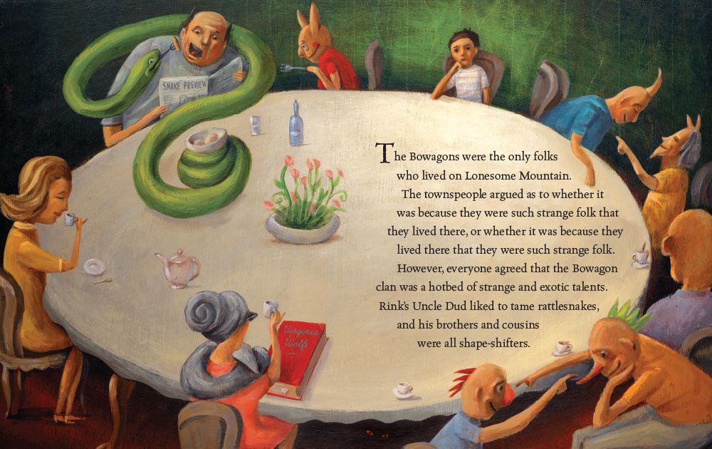 Towns people arguing in The Boy Who Grew Flowers Children's book