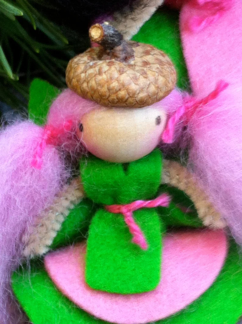 close up of finished fairy from kids spring fairy craft kit