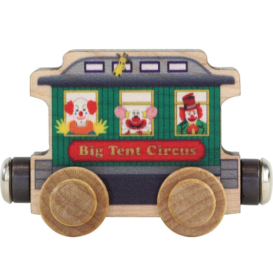 Maple Landmark wooden toy Circus Wagon magnetic train car with clowns