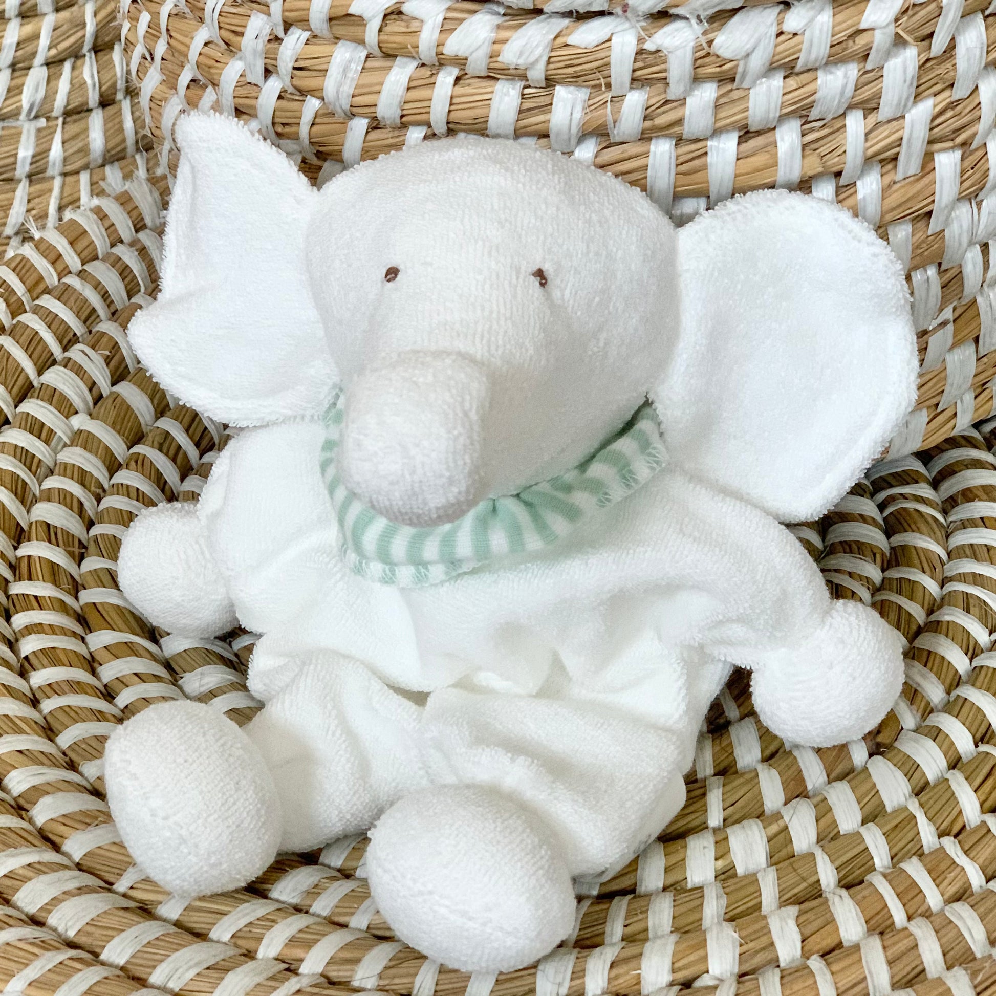 Under the Nile plush white elephant organic baby toy