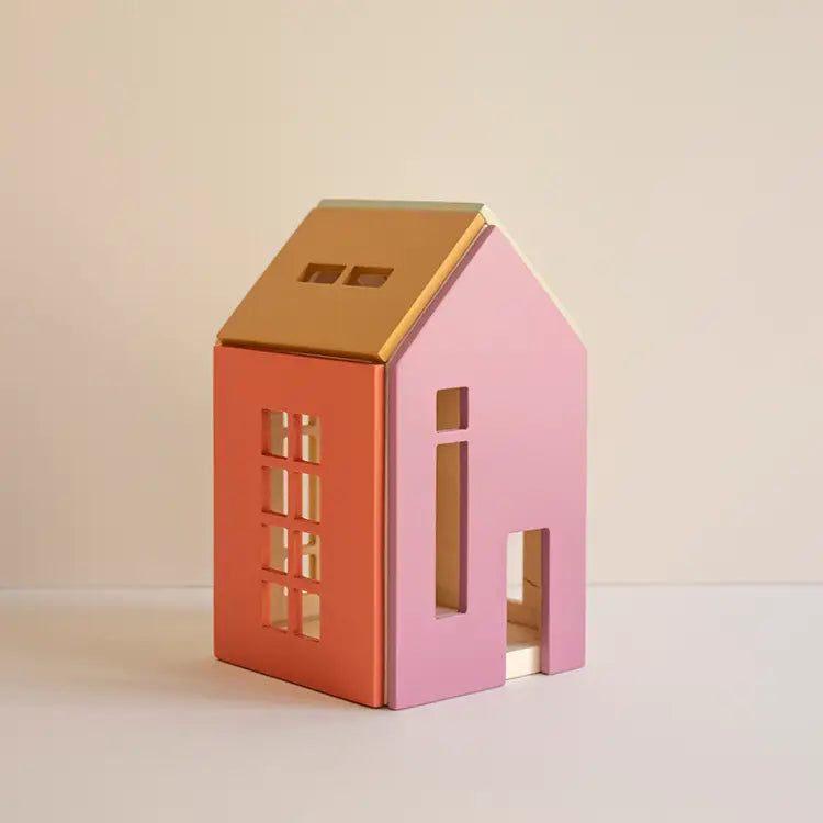 babai magnetic wooden dollhouse medium in lollipop colors