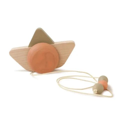 babai wooden ship pull toy