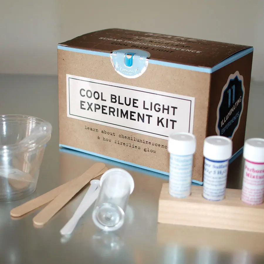 Cool Blue Light Science Experiment Kit with chemistry materials