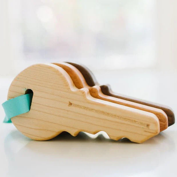 Natural Wooden Toy Keys - Made in USA