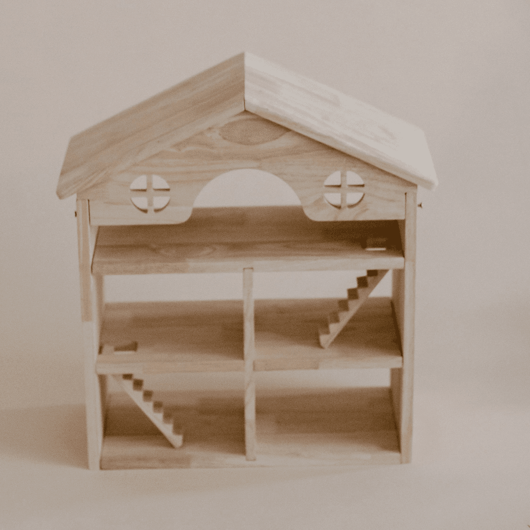 waldorf natural wooden dollhouse