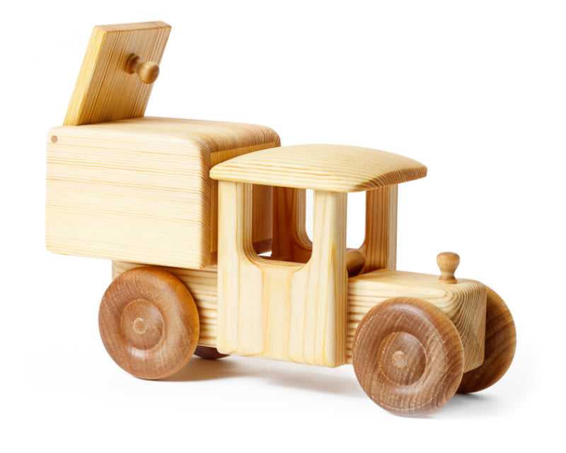Telleby all-natural wooden large toy delivery van