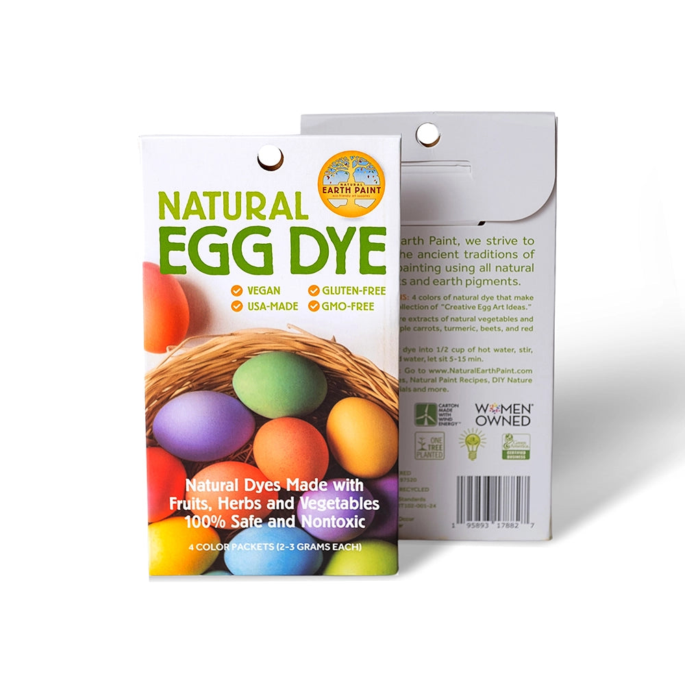 Earth Paint Natural Easter Egg Dye  with colorful eggs 