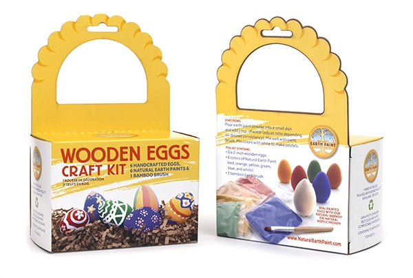 Natural Earth Paint Wooden Egg Craft Kit - Made in USA