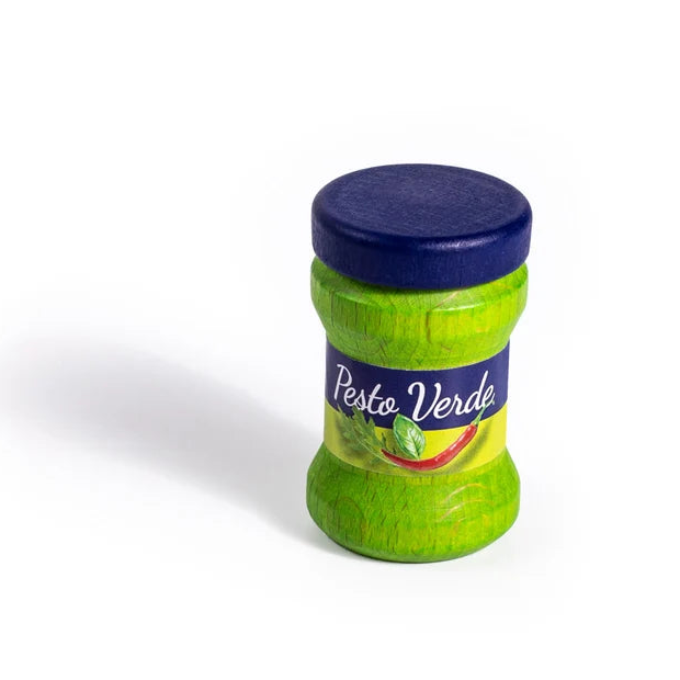 Erzi wooden toy pesto verde sauce play food jar