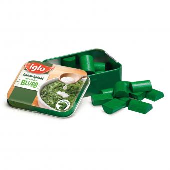 Erzi wooden play food tin of 15 wooden toy spinach pieces