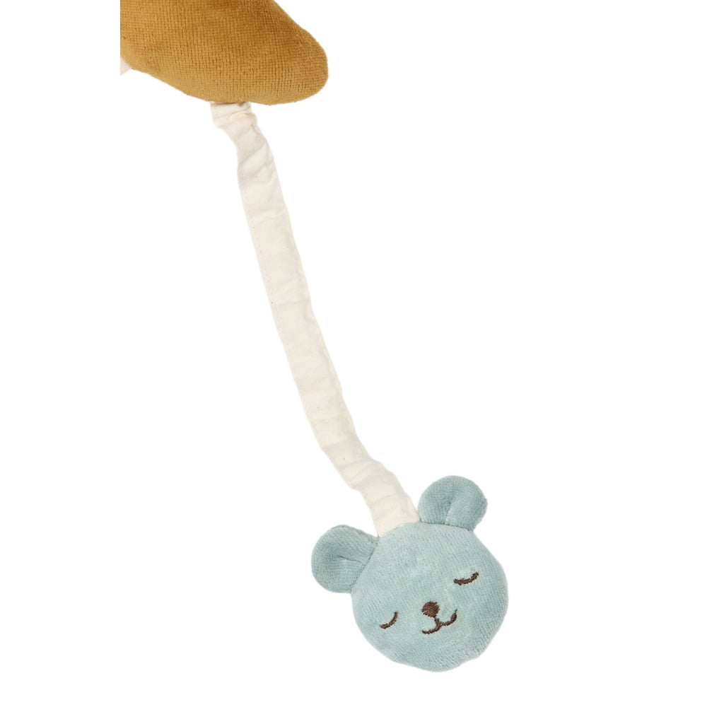 Plush toy blue bear face music mobile