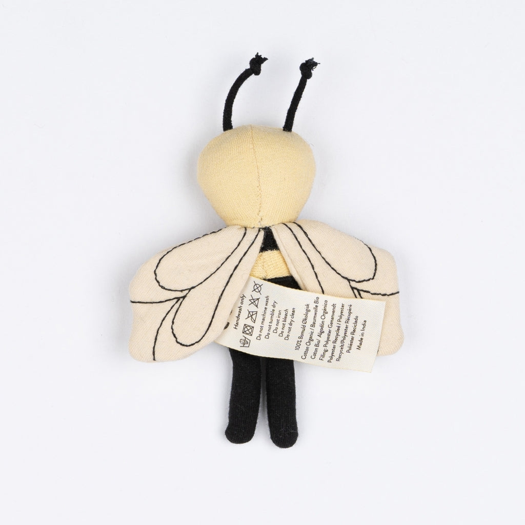 Organic plush pocket doll toy bee 