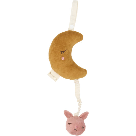 Fabelab organic bunny and moon musical mobile with a pull string to play music