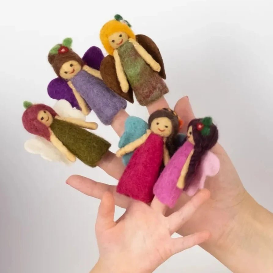 handmade felt fairy finger puppets