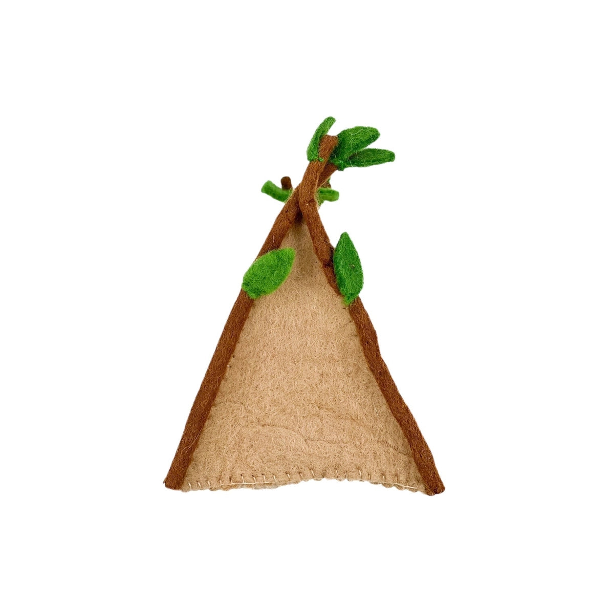 Back of miniature felt doll tent 