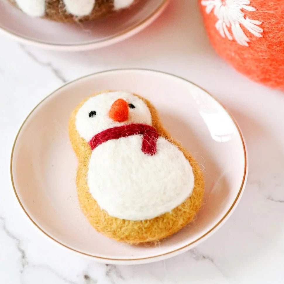 felt snowman cookie play food