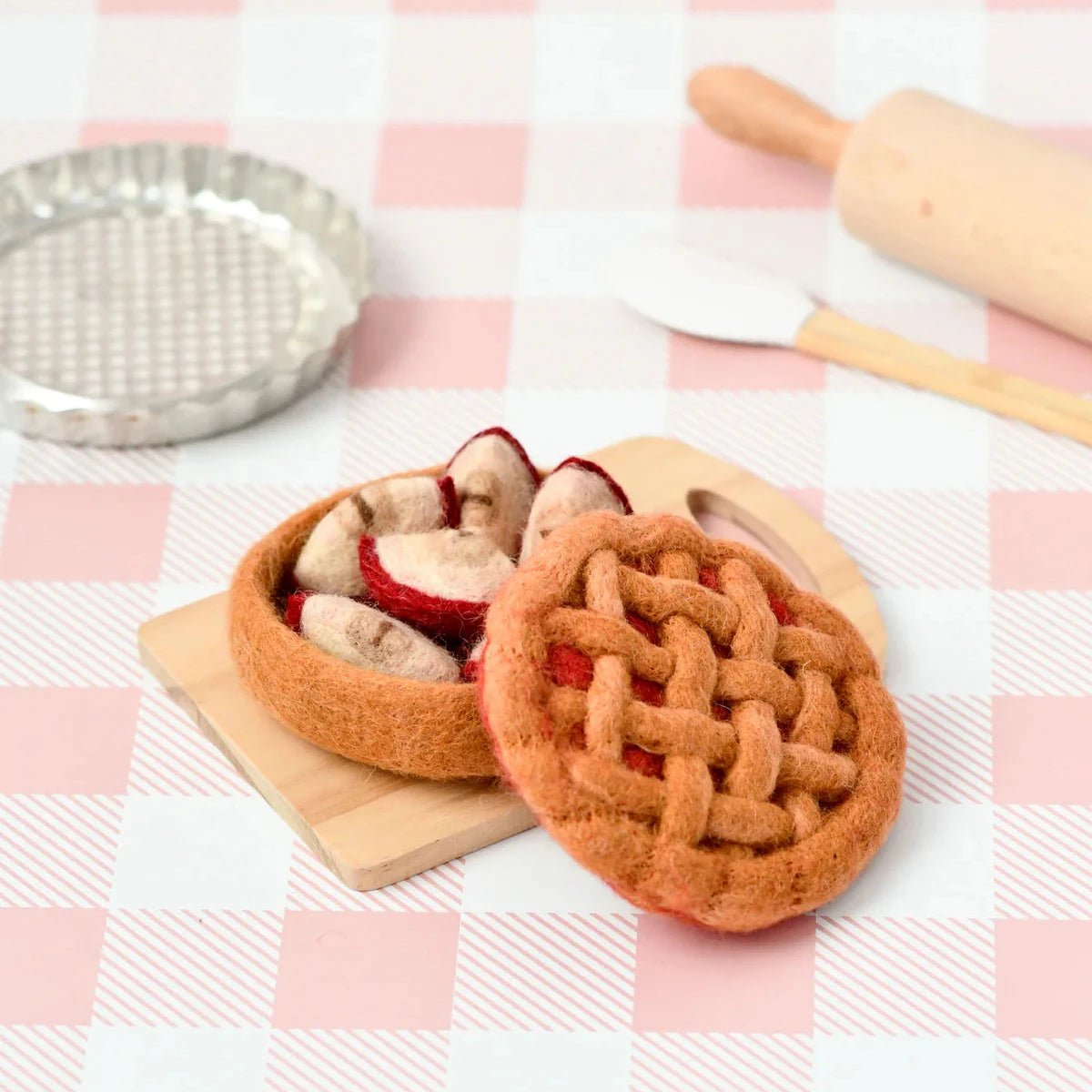 felt apple pie play food set 2