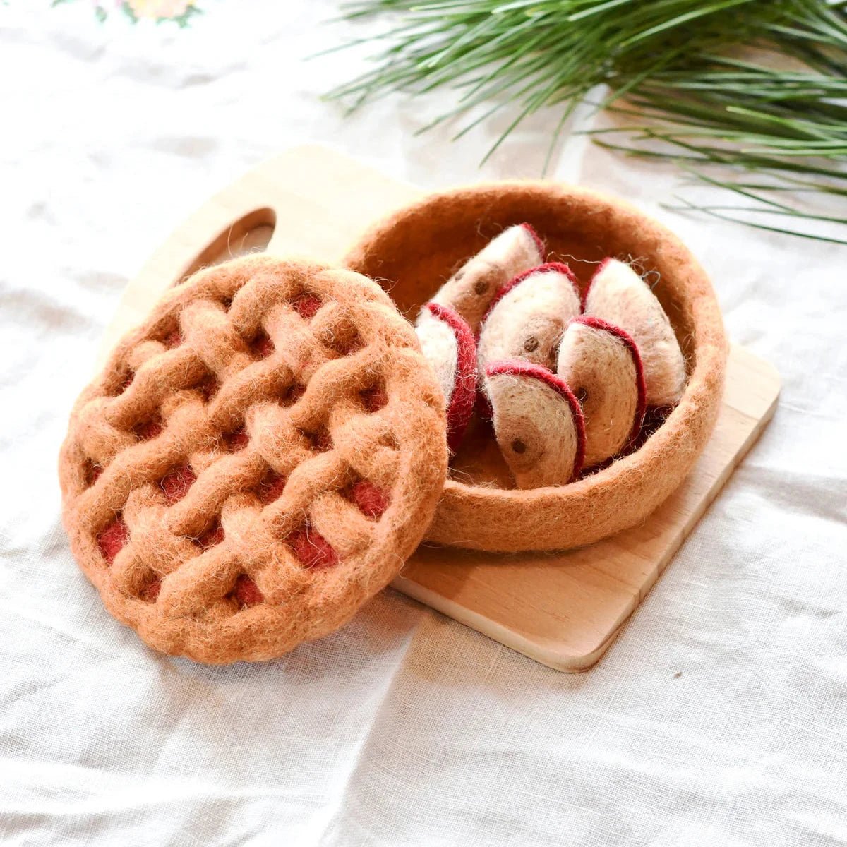 felt apple pie play food set